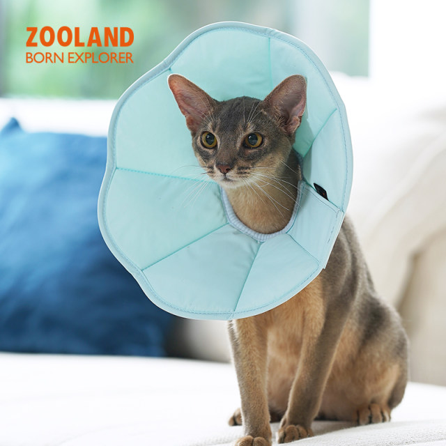 ZOOLAND pet Elizabeth collar cat and dog sterilization anti-licking and biting collar ຜ້າປົກຫົວລູກໝານ້ອຍ ແລະຂະໜາດກາງ