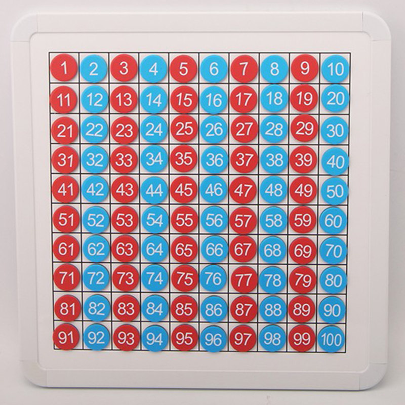Magnetic 100-plate hundred-count board table Montessori Montessori Montessori teaching aids plus and subtraction mathematics children's early education play teaching aids
