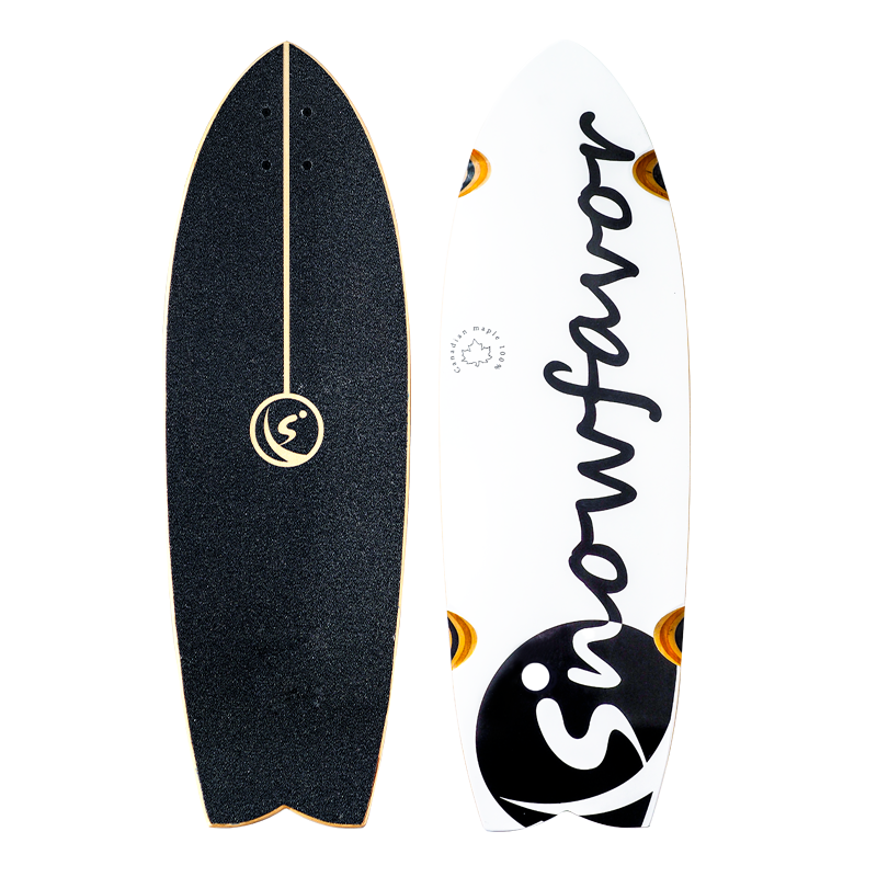 Snowy Flying SNOWFAVOR Land Surf Skateboard Men and Women Scooter Brushed Street Full Maple Wood Black Skateboard