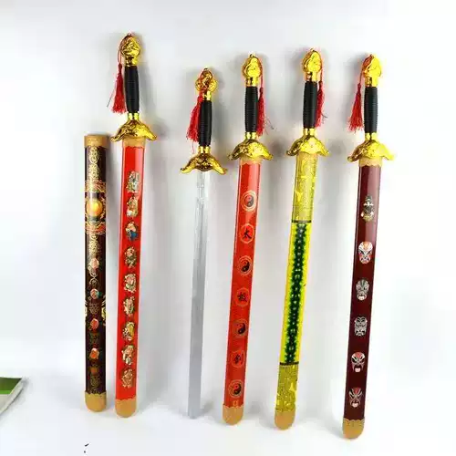 Жирная зона горячая распродажа самурайского ножа детская игрушка деревянная самурайская меч храм фея распродажа зеленый дракон -меч Телескопическая золотая обруча