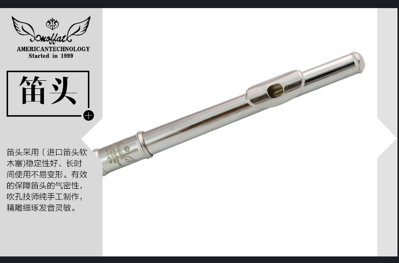 Murphyt mạ bạc sáo sáo sáo nhạc cụ chính hãng 16 lỗ 17 lỗ đóng lỗ C điều chỉnh sáo bạc / miễn phí vận chuyển - Nhạc cụ phương Tây kèn trumpet