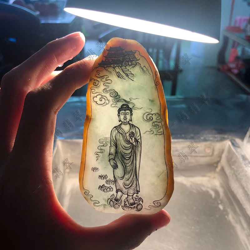 High-end Emerald Private Booking Naughty Live Unveiling Of Emerald Jade Inlaid Pendant Pendant A Simple Emerald