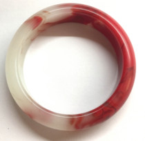 Natural Xinjiang Hetian Jade gold silk jade chicken blood jade bracelet chicken blood Stone 57 Xinjiang gold silk jade