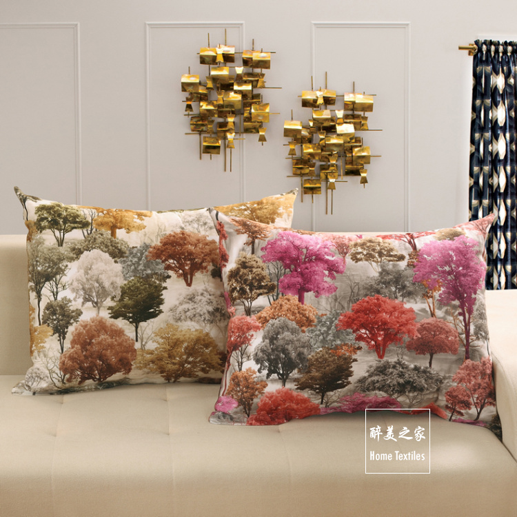 Đệm sofa gió nông thôn hình chữ nhật đệm lớn với lõi có thể tháo rời và có thể giặt gối tựa lưng dài 55 * 70 gối để sofa