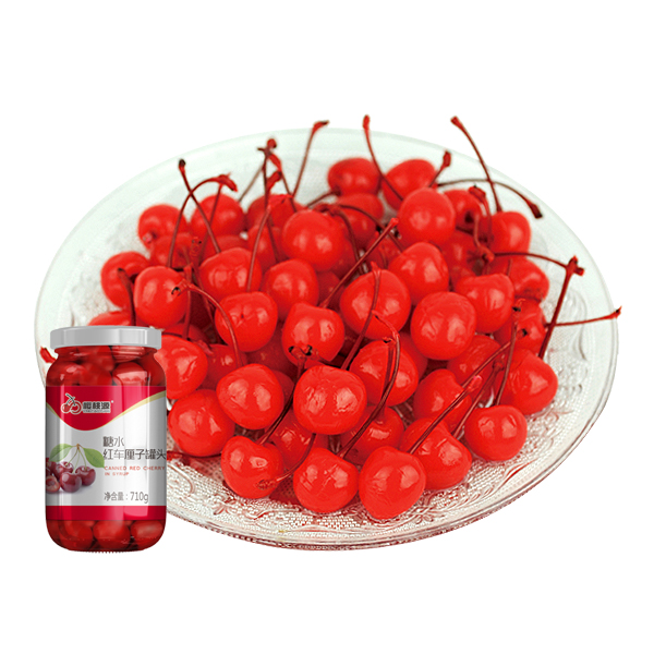 Cherry source baking cake pastry dessert decoration raw sugar water red Big canned cherry 710g * 12