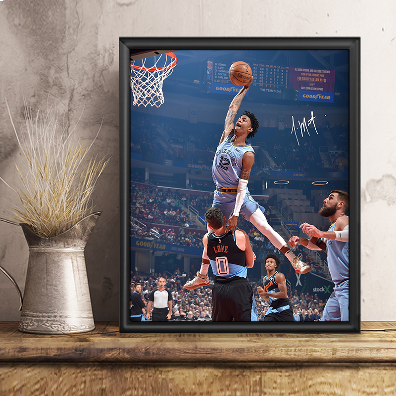 Ja Morant Photo Frame Autographed Picture Poster Merchandise Figurine Souvenir Birthday Gift Decoration Hanging Picture Basketball Grizzlies
