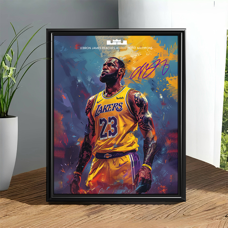 James Five-Time Scoring Champion Photo Frame Poster Hanging Decoration Tabletop Decoration Basketball Memorabilia Merchandise Figurine