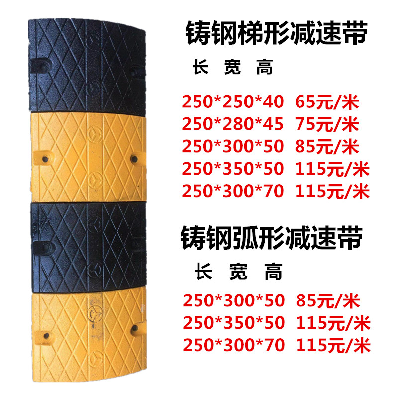 Deceleration belt Cast steel road deceleration plate Cast iron thickened traffic facilities National standard road vehicle deceleration belt village