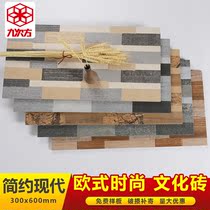 Antique wall tiles 300x600 large specifications cultural bricks European TV background cultural fossil balcony simple modern