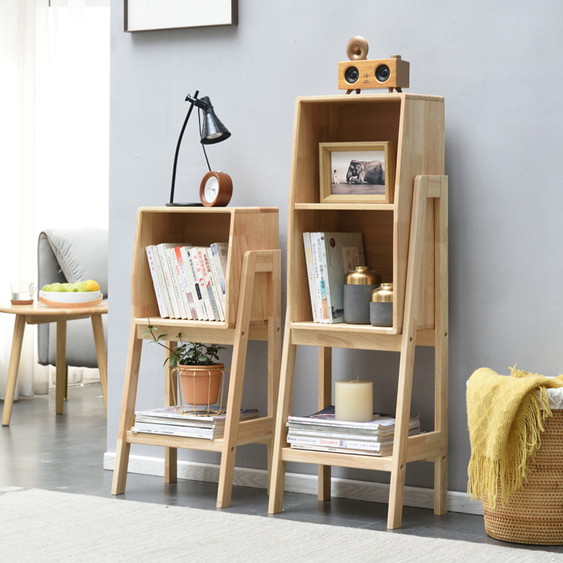 Nordic full solid wood side cabinet headboard modern minimalist bookcase small family type living room containing cabinet TV edge cabinet