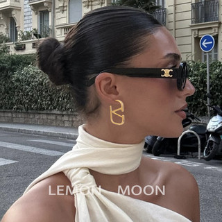 High-End Classic Niche V-Shaped Metal Earrings, European and American Style, Exaggerated, Unique, Fashionable, and Sophisticated Ear Studs/Ear Clips