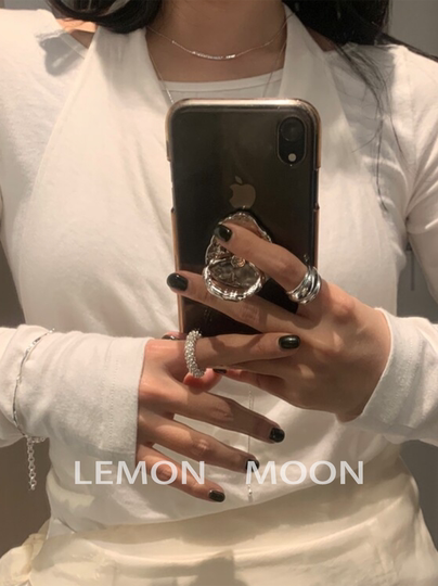 Trendy and Easy to Match! Korean-Style Beaded Open Ring for the Index Finger, Metal Niche Design, ins High-End Feel Ring