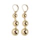 Exquisite and Fashionable! Autumn and Winter Three-Ball Metal Pendant Earrings for Women, Niche High-End Vintage Style, Non-Pierced Ear Clips