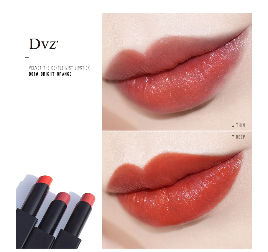 Son môi màu son tz bền màu giữ ẩm cho môi không thấm nước không dễ tẩy trang. merzy dt10