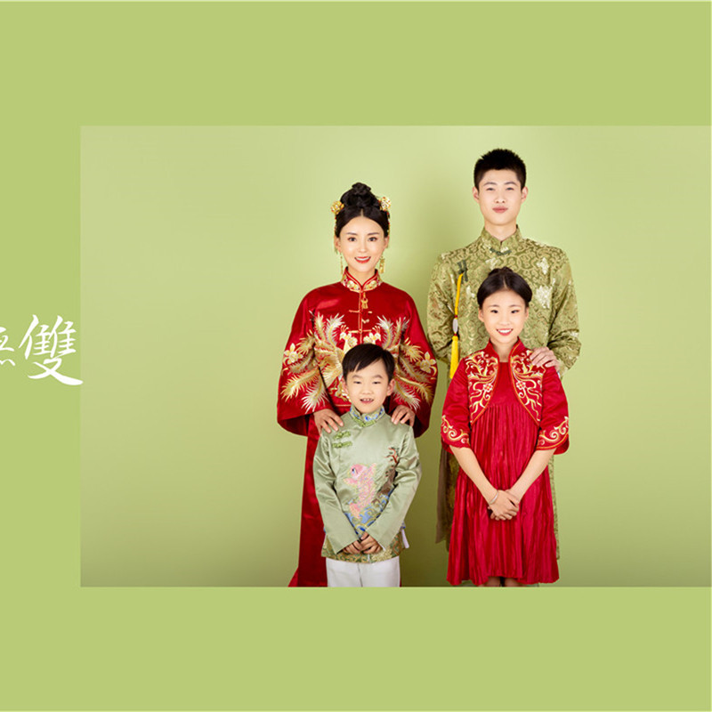 2020 new children's photography clothing family portrait photo family photo studio Chinese style family of four parent-child wear