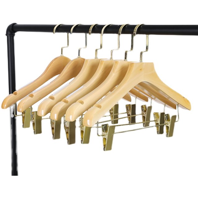 ຮ້ານຂາຍເສື້ອຜ້າ painted all-in-one suit hanger wardrobe cloakroom for adult and children solid home wood traceless space-saving support