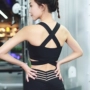 Áo vest yoga nữ chuyên nghiệp với miếng đệm ngực thu thập chiều cao hỗ trợ tập thể dục áo ngực chống sốc chạy bộ đồ lót thể thao áo thun tập gym