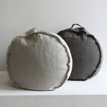 Yicai B&B washable wabi-sabi style linen round lazy sofa bay window cushion pouf bean bag coffee table footrest