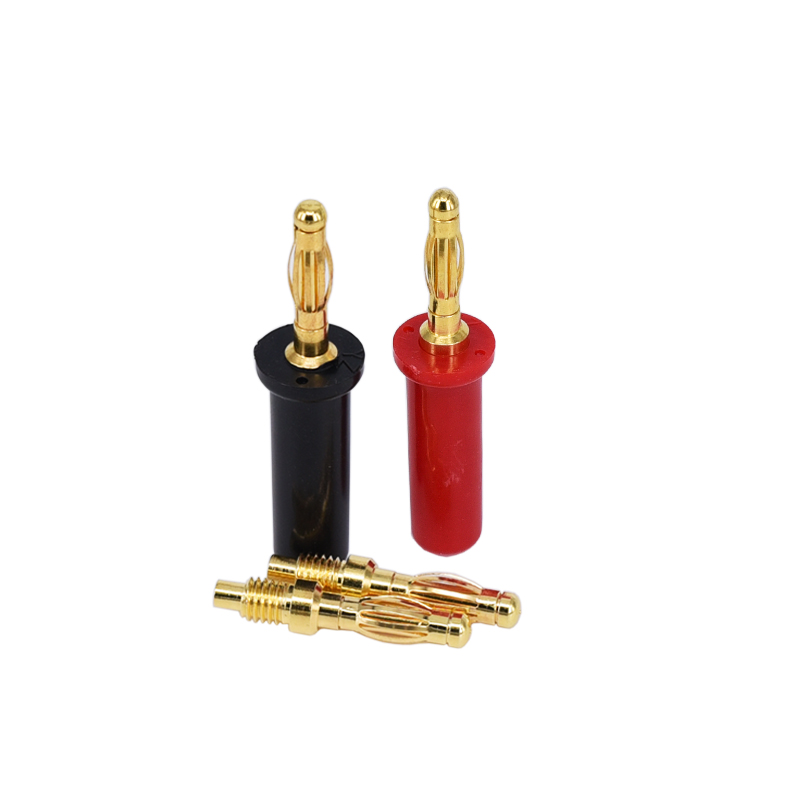Gold plated banana head speaker plug audio amplifier 4MM plug speaker audio cable pure copper connection Banana plug