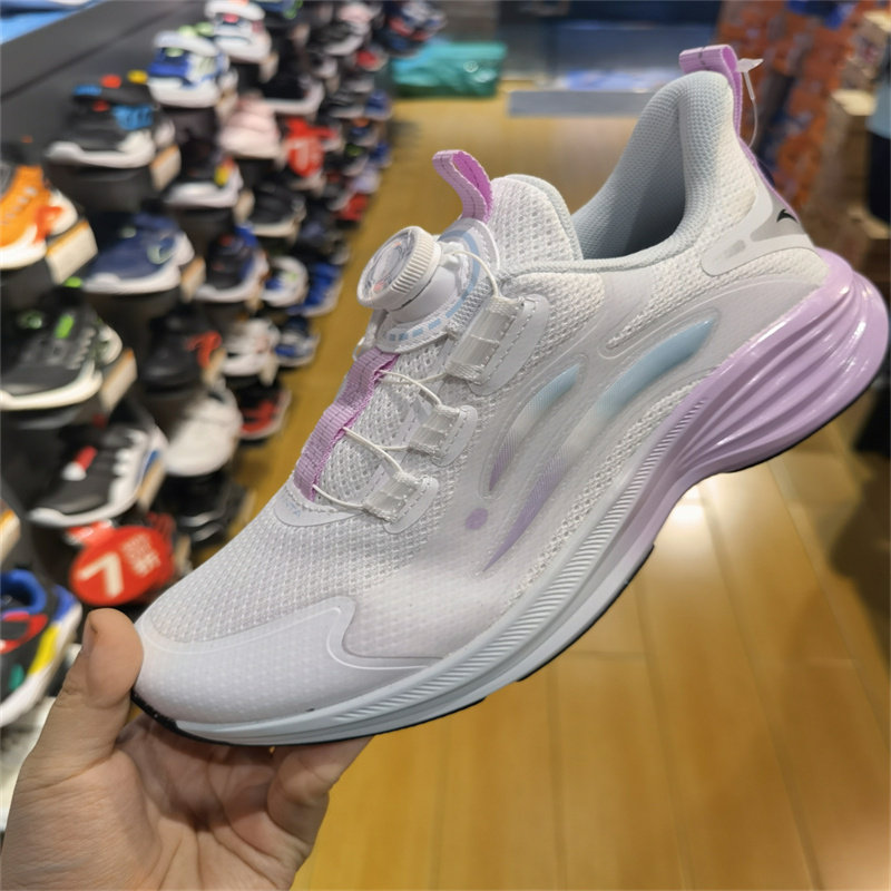 Safe to step children 2021 Autumn Girls net face button Fashion Light Running Shoes Shock Absorbing fabric 322135598