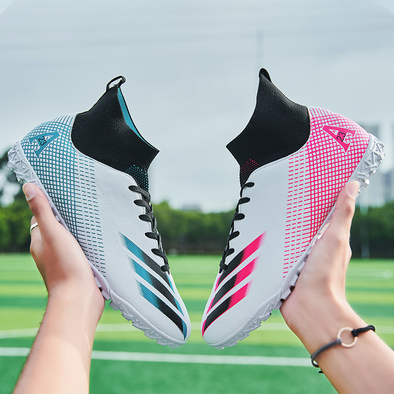 Messi C Rospurs Broken Nails Football Shoes Male Students Adult AG Long Nails Football Training Shoes Artificial Grass Sneakers