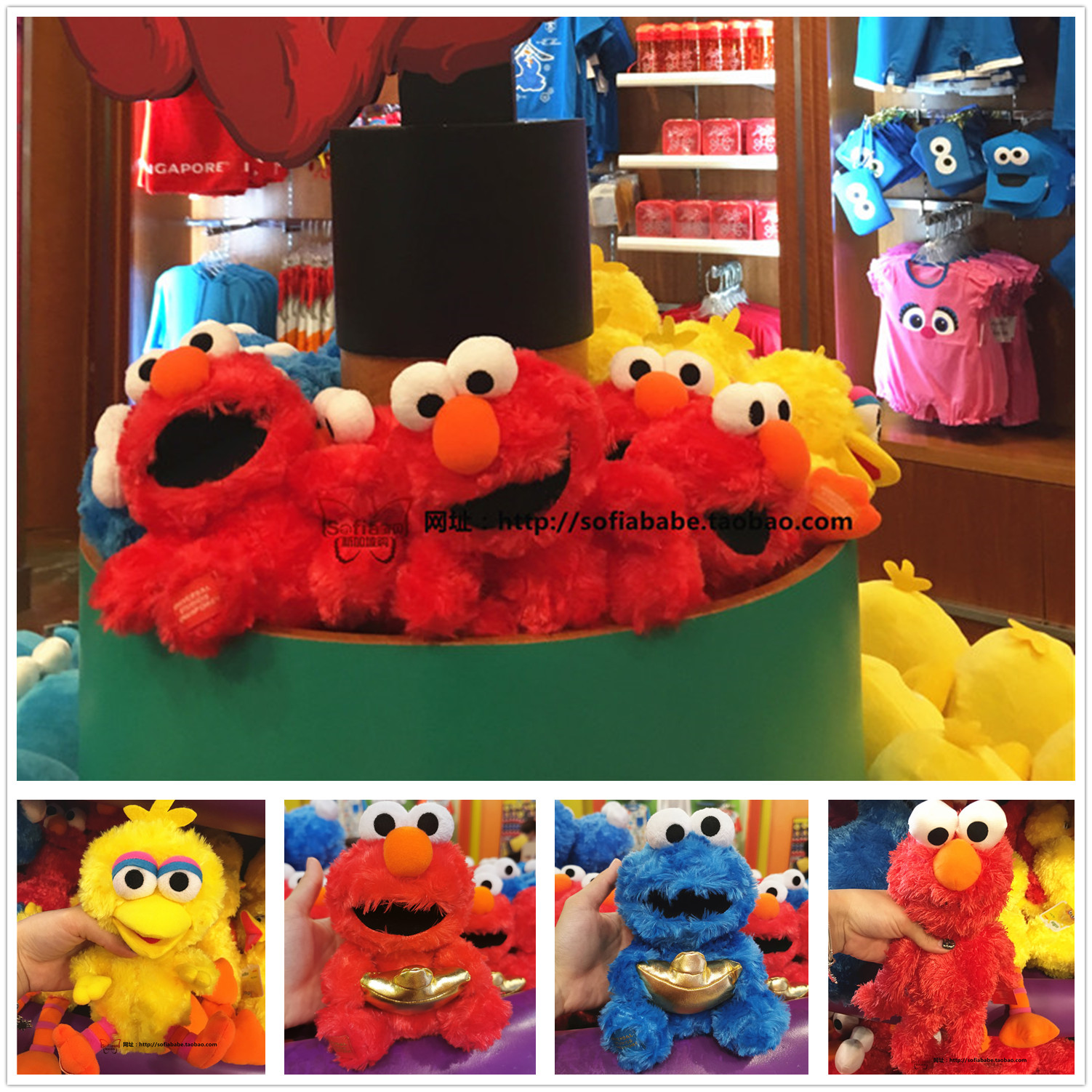 Spot Singapore Universal Studios Tourist Souvenir Sesame Street ELMO Biscuits Monster Big Bird Fluff Dolls