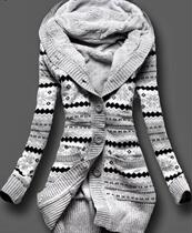 2017 New Winter Women Knitted thick loose Cardigan Sweater female