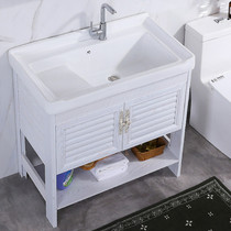 Ceramic laundry basin One-piece basin with washboard Laundry cabinet Water tank Wash basin Bathroom cabinet Bathroom balcony cabinet