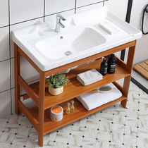 Wash basin Ceramic basin table One-piece basin combination floor-to-ceiling bathroom balcony bracket Sink basin washbasin