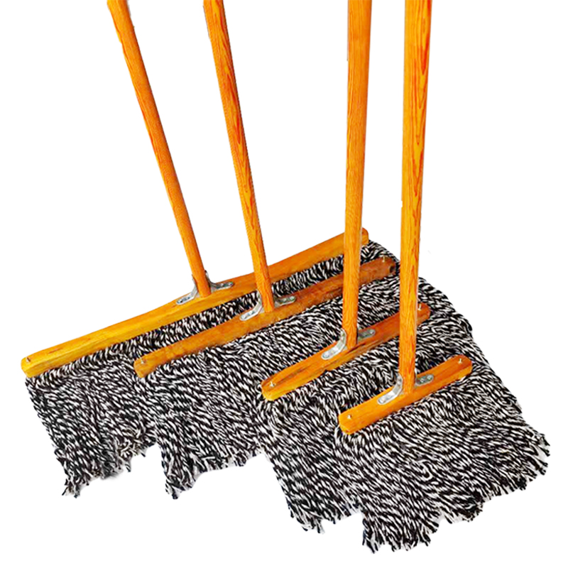 Large flat plate mop wooden rod cotton line old household pier fabric factory cotton yarn tile tow tow ordinary mop