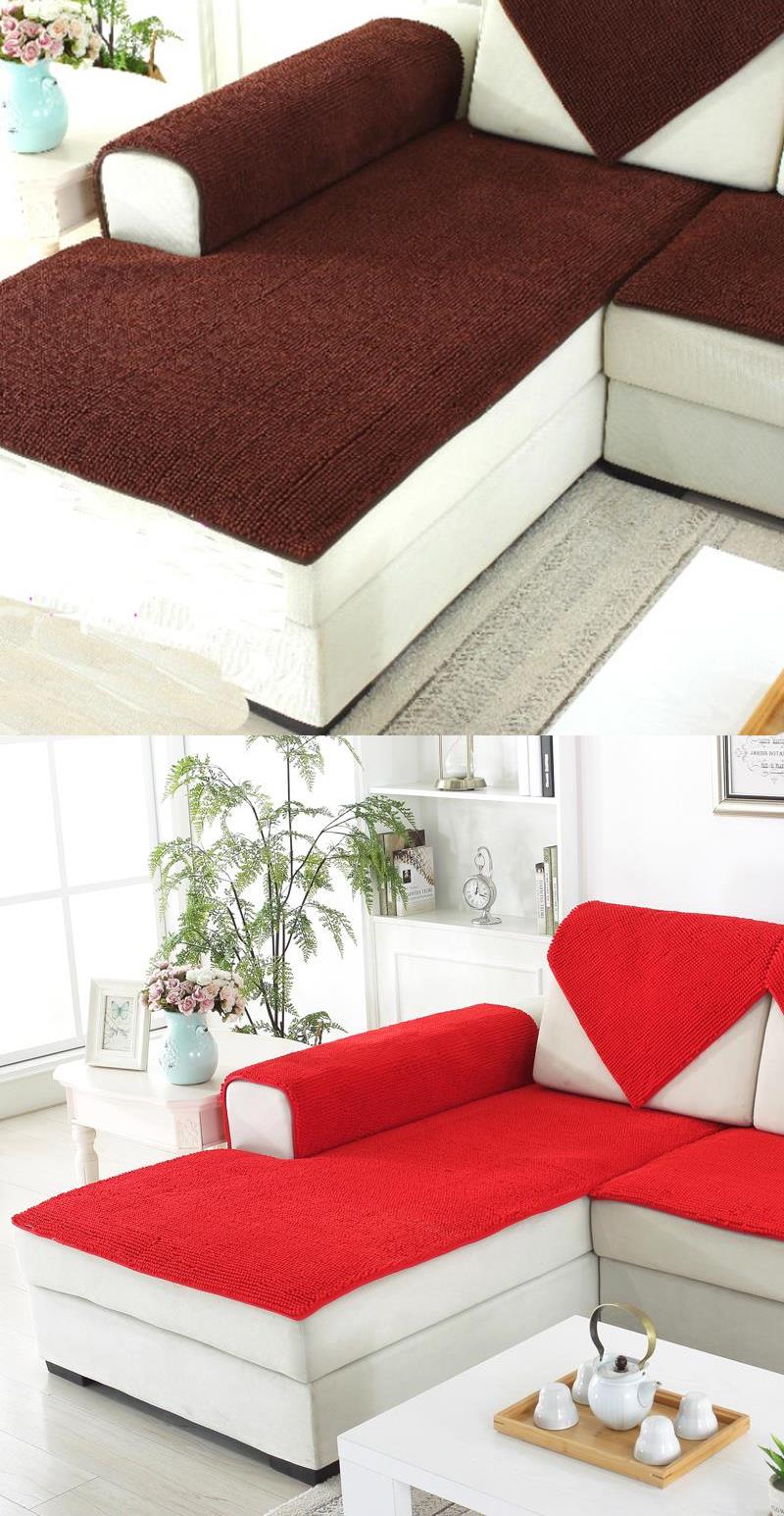 Temini ngắn sâu bướm đệm bốn mùa phổ quát chenille trơn trượt châu Âu tối giản sofa da đệm vải - Ghế đệm / đệm Sofa thảm trải ghế gỗ phòng khách