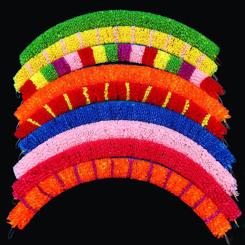 Encrypted large flower piece semicircle hand holding garland June 1 Children's Day dance props can be bent or straight cheerleader garland