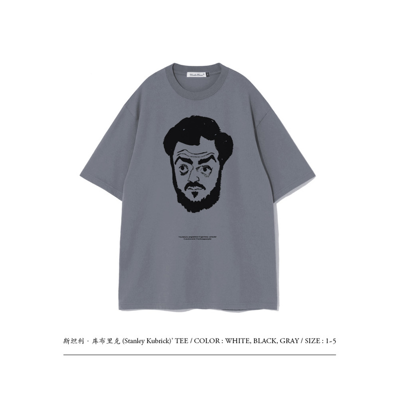 Director Hitchcock Kubrick Pattern Print Undercover Loose Washed Unisex Short-Sleeve T-Shirt Director Hitchcock Kubrick Pattern Print Undercover Loose Washed Unisex Short-Sleeve T-Shirt