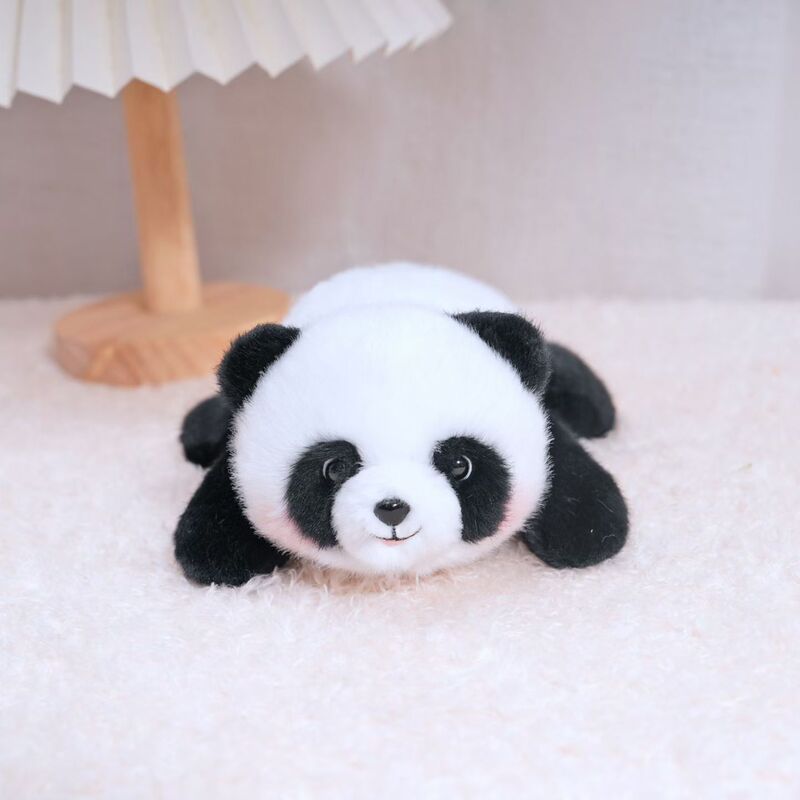 【Desktop Companion Palm-Sized Panda】Authentic Panda Merchandise Plush Toy Lying Panda Gift Panda Merchandise