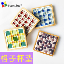 DIY mosaic handmade creative lattice geometric coaster material package practical collage small stone color children
