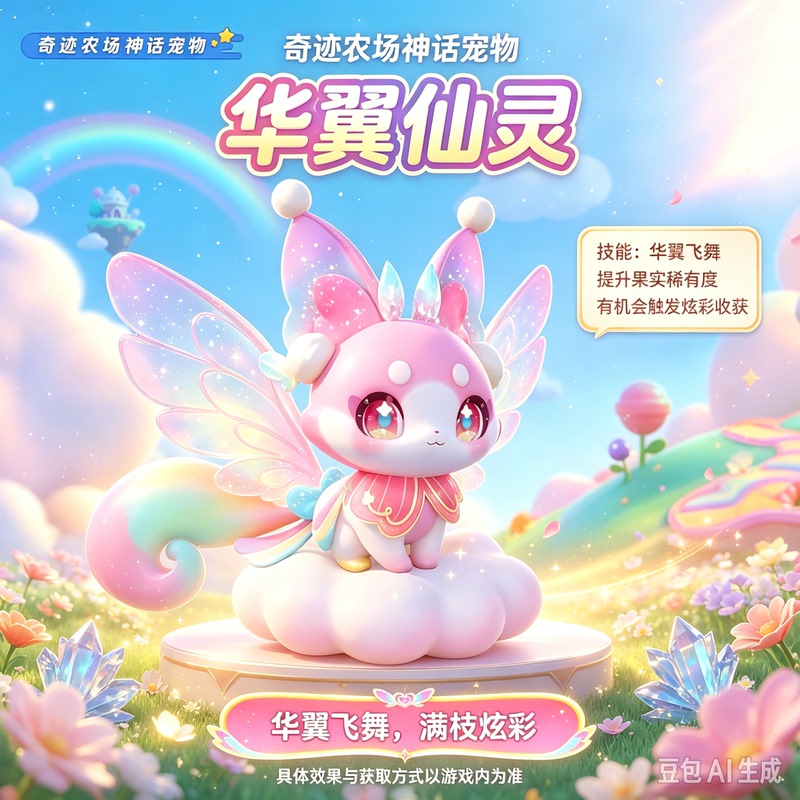 【Dream Star】Miracle Farm Mythical Pets + Spirit Beasts: Winged Fairy Spirit/Heart of Dawn - Instant Delivery for All Regions