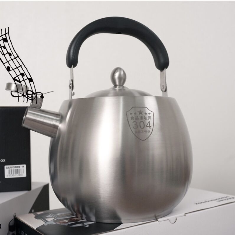 De-style 304 stainless steel clear fire kettle plus thick large-capacity gas hot water kettle gas whistling water kettle