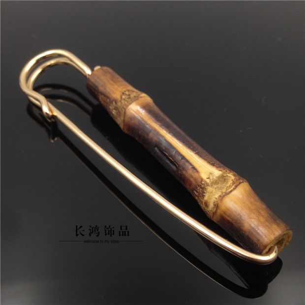 Tinh tế gió quốc gia nhỏ trâm lớn pin / Suzhu tre phần áo len hoang dã khăn choàng khóa nhỏ tre pin - Trâm cài ghim cài áo vest