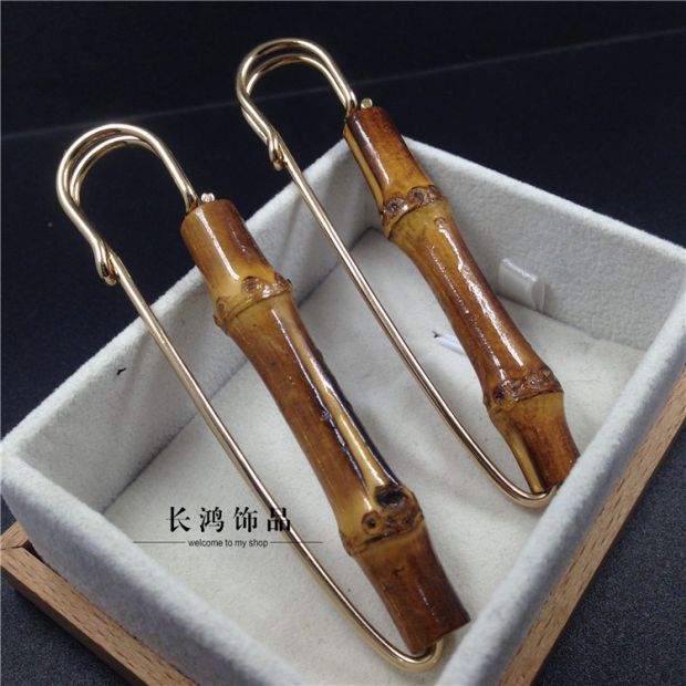 Tinh tế gió quốc gia nhỏ trâm lớn pin / Suzhu tre phần áo len hoang dã khăn choàng khóa nhỏ tre pin - Trâm cài ghim cài áo vest