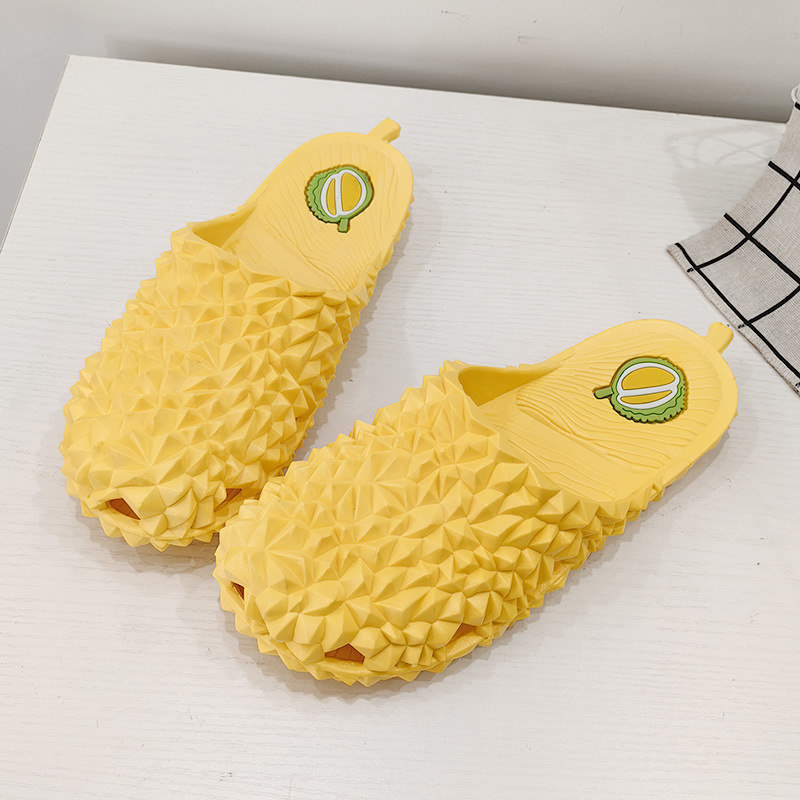 Thick-Soled Durian Rubber Slippers for Men, Vietnamese Style, Comfortable, Simple, Closed-Toe, Couple Slippers for Women, Suitable for Home and Bathroom