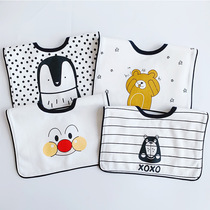 ins Korean baby bib baby cotton saliva towel baby bib 0-1-2 year old cartoon newborn bib