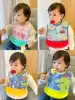 Dining pocket Waterproof Children's food Eating bibs Baby saliva bibs Leave-in soft rubber rice bibs Removable dining bibs