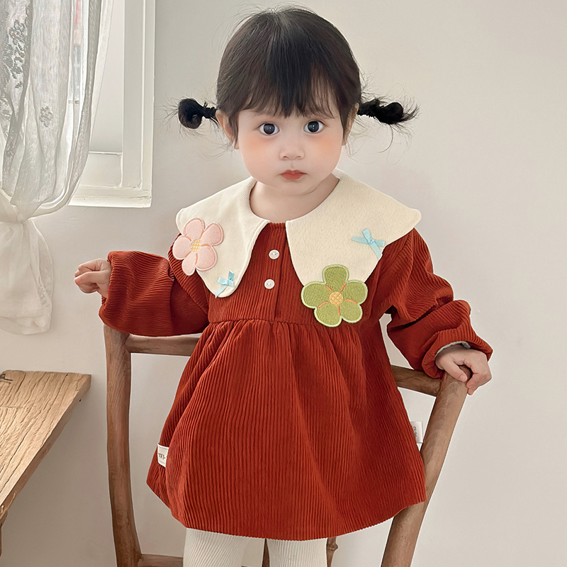 Cute girls waterproof reverse wear smock baby eating anti-stain protective bib girl fashion smock apron jacket