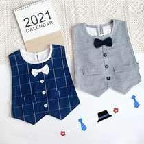 ins Nordic boy gown male baby waistcoat bib baby saliva towel blouse year old mouth pocket