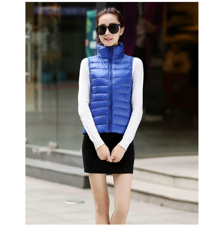 Thu đông 2018 mới size lớn nữ ngắn thời trang siêu nhẹ xuống áo vest vest vest chống hở mùa