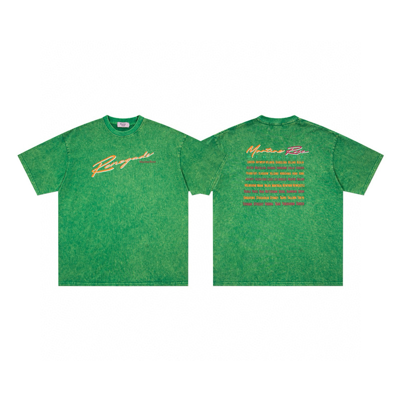 Cross-Border Trade Martine Rose Green Printed Loose Casual Short-Sleeved T-Shirt for Men and Women, Summer Cross-Border Trade Martine Rose Green Printed Loose Casual Short-Sleeved T-Shirt for Men and Women, Summer