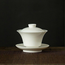 Cover bowl single deHua white porcelain large cup small ivory white ceramic kung fu tea set Thin tire tea bowl