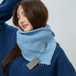 Selected Australian 100% Pure Wool Autumn and Winter New Style Diamond-Patterned Buttoned Knitted Scarf for Women, Versatile and Warm Neck Warmer