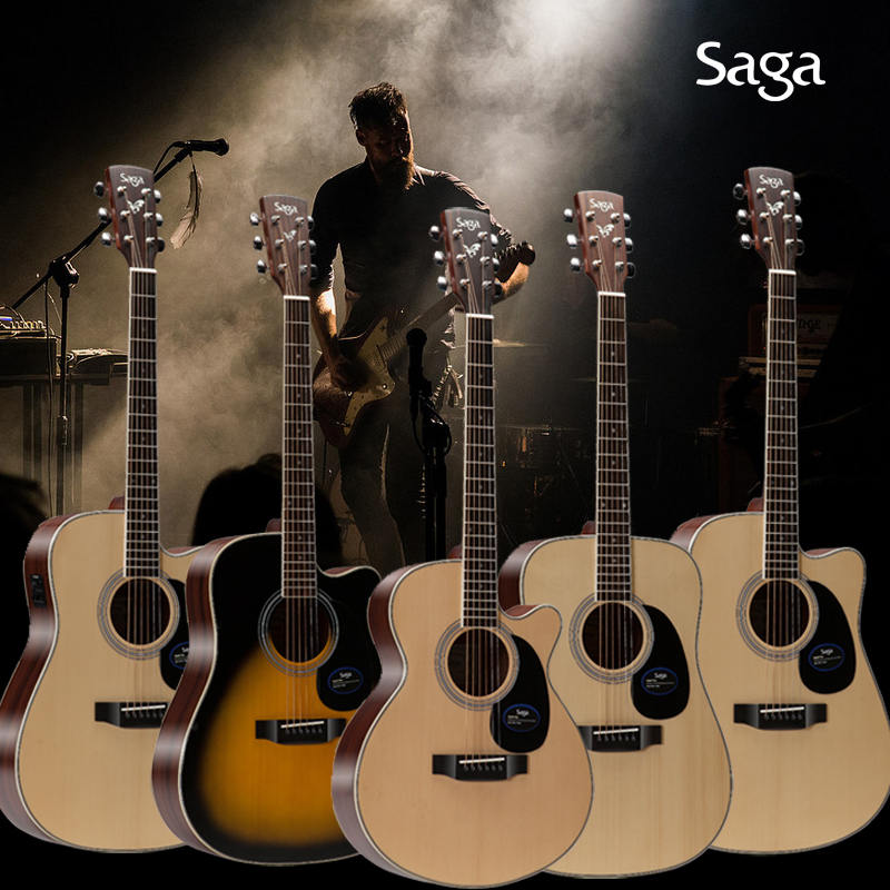 Saga Saga D10 Folk Guitar 41 inch panel round corner - wood guitar beginners for students