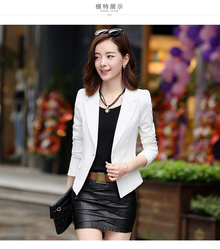 Xuân 2018 phiên bản Hàn Quốc của kiểu dáng thon gọn OL một nút màu rắn nhỏ phù hợp với áo khoác nữ ngắn tay dài tay mẫu áo vest nữ đẹp nhất 2021